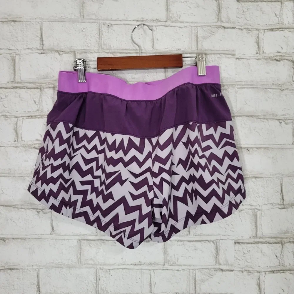 NIKE purple zig-zag athletic shorts